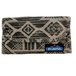 KAVU Mondo Spender Wallet Trifold Travel Clutch - Carbon Tribal